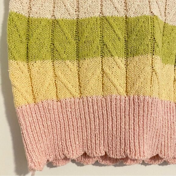 Debut Y2K Striped Pastel Streetwear Casual Minimalist Soft Vest Tank Top Shirt - Picture 4 of 4